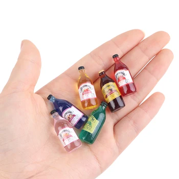 1:12 Mini Symulacja Woda Mineralna Butelka Piwa Żywica Model Miniaturowy Domek Dla Lalek Zabawki Dla Dzieci Prezent Biżuteria Akcesoria Do Domu