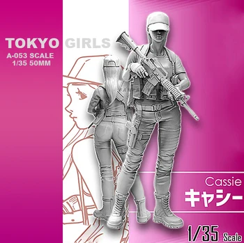 1/35 Zestawy Z Żywicy Figurka Tokyo Beauty Girl Żołnierzy DIY самосборный (50 mm) A-053
