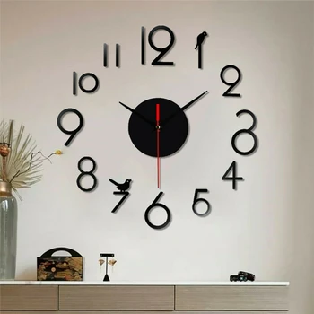 1 zestaw DIY Cyfrowe Zegary Ścienne 3D Powierzchni Lustra Naklejka Ciche Zegar Biuro w Domu Wystrój Zegary Ścienne do Dekoracji Ścian w Sypialni