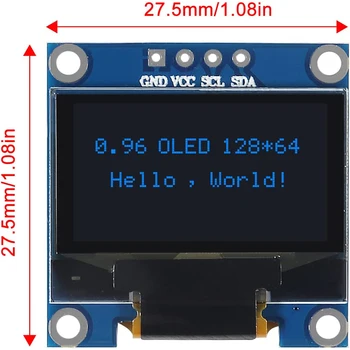 10 SZT 0,96 cali 12864 OLED 128X64 LCD Opłata Wyświetlacza Moduł I2C IIC SSD1306 Sterownik 4 Kontaktu, Zgodny z Arduino, Raspberry Pi