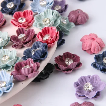 10 Szt. Sztuczny Kwiat Mini-Kwiaty Z Mikrofibry Do Biżuterii DIY Wystrój Domu stroik Akcesoria Spinka Kwiat Fałszywe