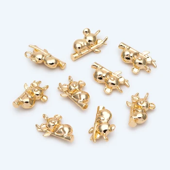 10 szt. Złota urok w postaci Koale, Produkcja biżuterii, Materiały dekoracyjne, Akcesoria do biżuterii (GB-2705)