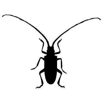 12,7*9,5 cm Niepowtarzalny Styl Longhorn Beetle Zabawa Samochodowa Naklejka, Naklejki i Akcesoria Czarny/Srebrny C9-1728