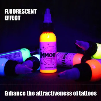 15 ml/butelka Profesjonalne Fluorescencyjne Farby do Tatuażu, Fioletowe Światło, Pigment do Mikropigmentacji, UV Atrament Barwnik do Tatuażu, do Malowania Ciała