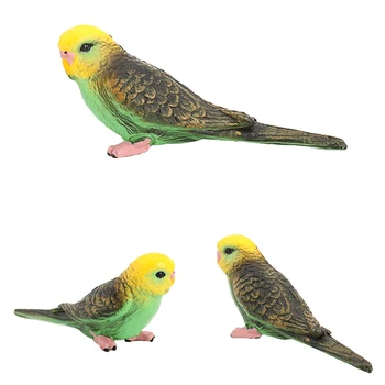 2 SZT. Imitacja Zabawki Ptaki Model Budgie Mały Rozmiar Papuga Sztuczny Ptak Ornament Pamiątka Dekoracje Do Domu I Ogrodu