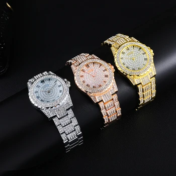 2021 top moda reloj mujer w Europie i Ameryce najbardziej popularne luksusowe złote z diamentami biznesowe zegarek damski ze stali nierdzewnej