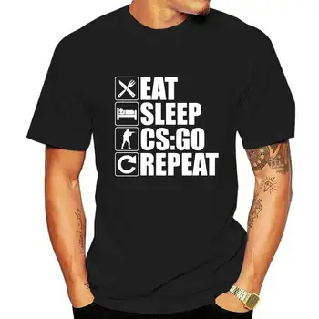 2022 nowa koszulka z logo Eat Sleep CS GO z Powtórzeniem logo Rozmiar S - XXL
