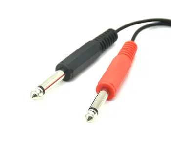 3,5 mm Wtyk do 2 *6,35 mm TRS Mono Wtyk Audio Gniazdo na Kabel-adapter 1/4 