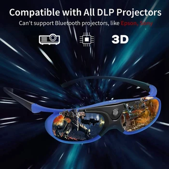 3 Zestawy Akumulatorów okulary DLP Link 3D z aktywnymi migawkami Dla punktów Xgimi Z3/Z4/Z6/H1/H2 Nakrętki
