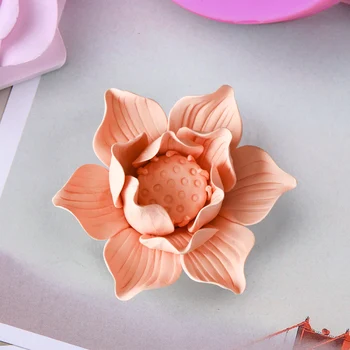 3D kwiat Lotosu, Wodna Lilia Kwiaty Forma Silikonowa Forma na Tort Czekoladowy Świeca Formy DIY Aromaterapia Dekoracje do domu Rzemieślnicze Narzędzia
