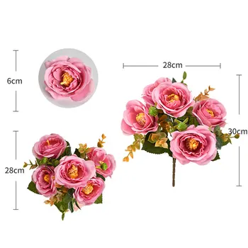 5 Europejskich Róż Imitacja Dziewczyna Salon Dekoracji Domu Jedwab Kwiatowy Ornament Ozdoba Wesela Imprezy Wystrój Domu