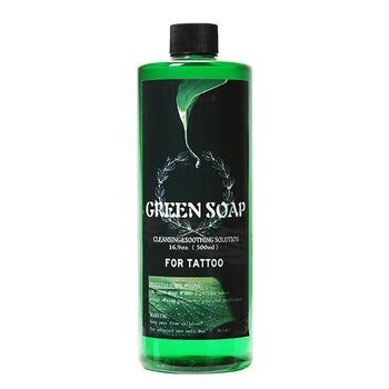 500 ml Zielonego Mydła Do Tatuażu Efekt Przeciwbólowy Rozjaśnia Zaczerwienienia Jakość Zielonych Glonów Mydło Do Czyszczenia Tatuaży Płynne Toaletowe