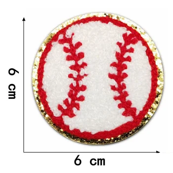 5szt Samoprzylepne Baseball Stripe z Błyszczącą Obwódką Haftowane Naszywki Akcesoria Do Ubrań Rozmiar 6 cm