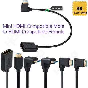 8K60Hz Mini HDMI zgodne z HDMI-zgodny гнездовым kablem OD4.0 micro HD z kamery podłączonej do komputera, wyświetlacz