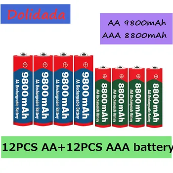 AA + AAA bateria 1,5 v AA 9800 mah + 1,5 v AAA 8800 mah Alkaliczna Bateria 1,5 v Do Zegarków, Zabawek, Baterii Aparatu
