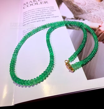 AAA Szmaragdowo-zielony roundelle 3-5 mm чокер łańcuchy i naszyjniki 40 cm natura sprzedaż hurtowa koraliki AA klejnot dla kobiety prezent