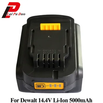 Akumulator litowo-jonowy 14,4 v 5000 mah, Wymienny akumulator do elektronarzędzi dla Dewalt: DCB140, DCB141-XJ