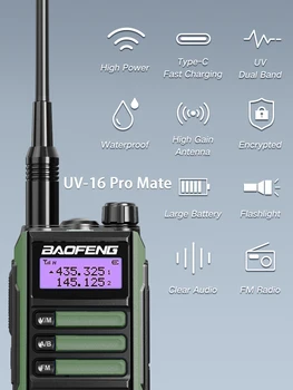 BAOFENG UV16 Pro Mate 10 W Potężne ładowarka Type-C Двухдиапазонная radio UV-16 PRO V2 Aktualizacja UV-5R UV-10R Dwukierunkowe radio