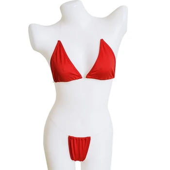 Bikini z Przezroczystymi Ramiączkami, Zuchwały Brazylijski strój Kąpielowy z Mikro Stringi dla Kobiet, Seksowny Kostium Kąpielowy, Zestaw z dwóch przedmiotów, Trójkątne stroje Kąpielowe (S-XL)
