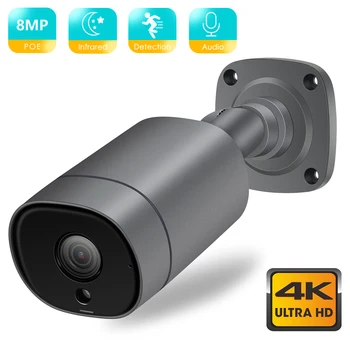 BSDER 4K 8MP Kamera IP 4MP Ultra HD POE Audio Powiadomienie O Wykryciu Ruchu Kula Kamera Zewnętrzna Cctv IR Noktowizor
