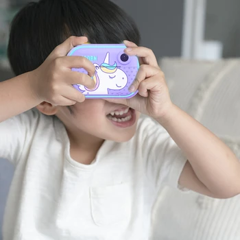 Cartoon Camera Aparat 2,4 Calowy Ekran Plac Kamera Zabawki Edukacyjne Aparat Cyfrowy Kamera Wideo Dla Dzieci Prezent Na Urodziny