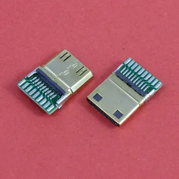 ChengHaoRan 1 szt. Mini HDMI Wtyk 19pin Złącze C Typ z Płytką HD Interfejs Transmisji Danych USB Złącze