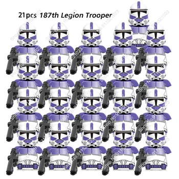 Disney 21 szt. Elitarny Oddział Żołnierzy z Klonem 187 Legii Żołnierzy Klocki Cegły Gwiaździsta Figurka Wojny Zabawki, Prezenty dla Dzieci