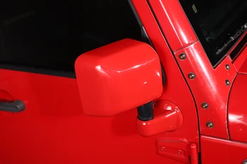 Dla Jeep Wrangler JK 2007-2017 2/4-Drzwiowe Lusterko Wsteczne Podstawowa Powłoka Dekoracyjna Nakładka Naklejki Samochodowe Zewnętrzne Akcesoria Czarny