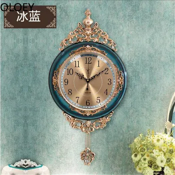 Duże Luksusowe Złote Zegary Ścienne Salon Ciche Kreatywne Huśtawka zegar Ścienny Sypialnia Kwarcowy Zegar Ścienny Wystrój Domu Reloj De Pared