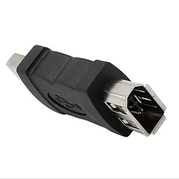 Firewire IEEE 1394, 6-pinowe gniazdo do podłączenia do USB 2.0 Typ A męski adapter aparat telefon odtwarzacz MP3, PDA, aparat czarny