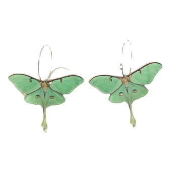 Ins Modne Zielone Motyle, Nowe Efektowne Kolczyki Dla Kobiet, Proste Fajne Koraliki Biżuteria Anillo, Prezent Na Urodziny