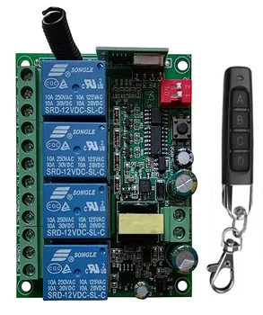 Inteligentny Wielokrotnego AC110V 220V 230V 10A 315/433 Mhz 4CH 4 CH 4 kanału Bezprzewodowego Przekaźnika RF Pilot Zdalnego Sterowania Przełącznik Odbiornik + Nadajnik