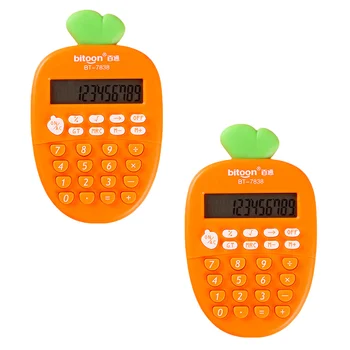 Kalkulatory formy marchewki 2 PC wygodne przenośne z tworzyw sztucznych Kalkulatory do sklepu, Szkoły, Domy