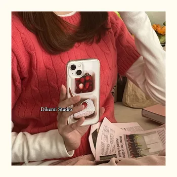 Korea Ins Słodka Dziewczyna Ciasto Truskawkowe dla Iphone13/11/12promax/xsmax/xr Pokrowiec dla telefonu komórkowego