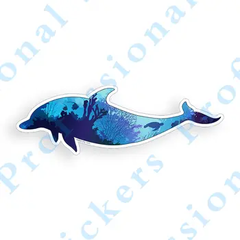 Kreatywne naklejki Delfin Naklejka Podwodny Ocean Ryby Laptop Filiżanka Samochód Okna Samochodu Naklejki Na Motocykl Wodoodporny Winylowe Naklejki