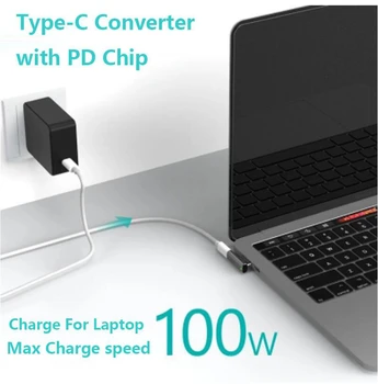 Magnetyczny adapter USB C, 24 kontaktu USB3.1 40 Gb/s Transmisja danych 8 Do 60 Hz Wideo PD 100 W poziom Naładowania jest Kompatybilny z Mac Book Pro/Air