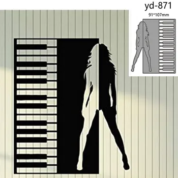 Metalowe Tnące Znaczki pianino klucz dziewczyna Biżuteria Album Do Wyklejania Papier Craft Knife Formy Ostrze Wpływ Szablony