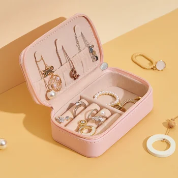 Mini torba Podróżna dla biżuterii Przenośne etui do przechowywania biżuterii Skórzany kreatywny organizer biżuterii skrzynki i opakowania na prezent dziewczynie