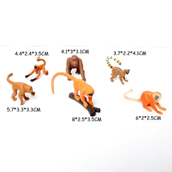 Modelowanie Dzikich Zwierząt Pajęczaki Małpy, Генон, Orangutan, Aki, Złota małpa Model Figurki Zwierząt Miniaturowa Figurka Prezent