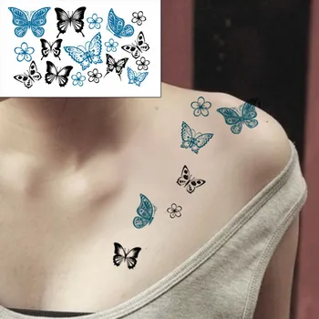 Motyl Naklejki Tatuaż Kwiat, Owad Mały Rozmiar Body Art Tymczasowe Fałszywe Tatuaże dla Kobiet, Dzieci 105*60 Mm