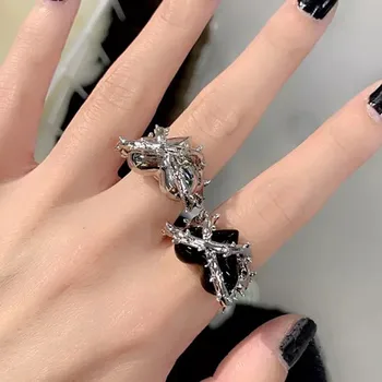 Nowa Moda Punk Gothic Kolce Miłość Serce Palec Pierścienie Dla Kobiet, Dla Mężczyzn Rocznika Otwarty Pierścień Wieczorne Dekoracje Ślubne Prezenty Cała Wyprzedaż