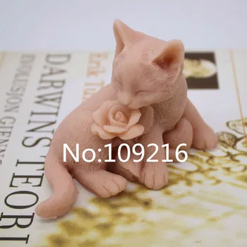 Nowy produkt!!1szt 3D Piękny Różowy Kot (zx205) Żywności Silikon Ręcznie robione Mydło Formy Rzemiosła DIY Formy