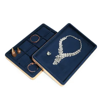 Nowy zasobnik na biżuterię niebieskie metalowy naszyjnik pierścień zasobnik do przechowywania biżuterii zasobnik, aby wyświetlić ekran podajnik do pokazu biżuterii
