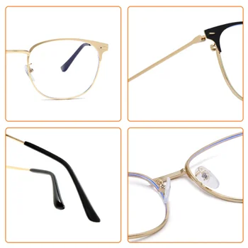 Okrągłe Okulary w Oprawie Damskie Męskie Unisex Krótkowzroczne Optyczne, Okulary, Metalowe, Okulary Na receptę od 0 -0,5 -1,0 Do -5,0