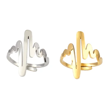 Otwarte Pierścień Bicie Serca Palec Pierścień Minimalistyczne Biżuteria Ze Stali Nierdzewnej Geometryczne Pierścienie Dla Kobiet Wieczorowe Biżuteria Kobiece Prezenty