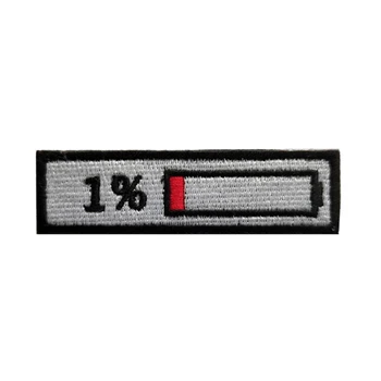 P82D 2 sztuk w zestawie 1% 99% Naładowania Baterii Logo PVC Нашивка Haft Velcro Odzież Stripe Wykwintne Modna Aplikacja Rzemiosła