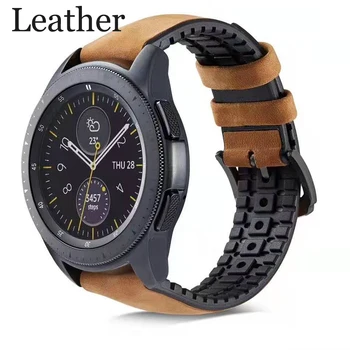Pasek Do zegarka Samsung Galaxy Watch 46 mm 42 mm, Silikonowy Pasek z Naturalnej Skóry dla Gear s3 Classic active 2 40 mm 44 mm Huawei Watch