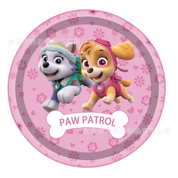PAW Patrol Różowy Skye Tematyczna Impreza Dostarcza Kreskówkowa Psa Pokój Urodzin 0 1 2 3 4 5 6 7 8 9 Lat Balony Jednorazowe Sztućce