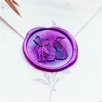 Pieczęć woskowa pieczęć Lisy, ślubny znaczek partyjny znaczek z woskowej pieczęci, początkowy zestaw stempli z woskowej pieczęci