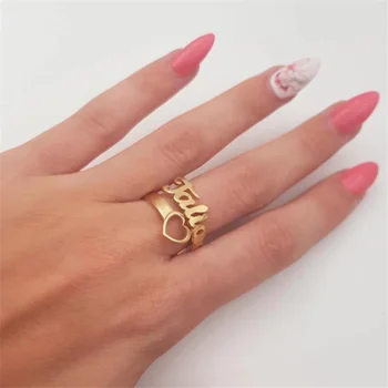 Pierścień nazwy КристенКо wykonane Na Zamówienie pierścień spersonalizowane e-Maile sposobu Biżuterii ze Stali nierdzewnej wykonane Na Zamówienie dla Koleżanki na prezent Kobiet